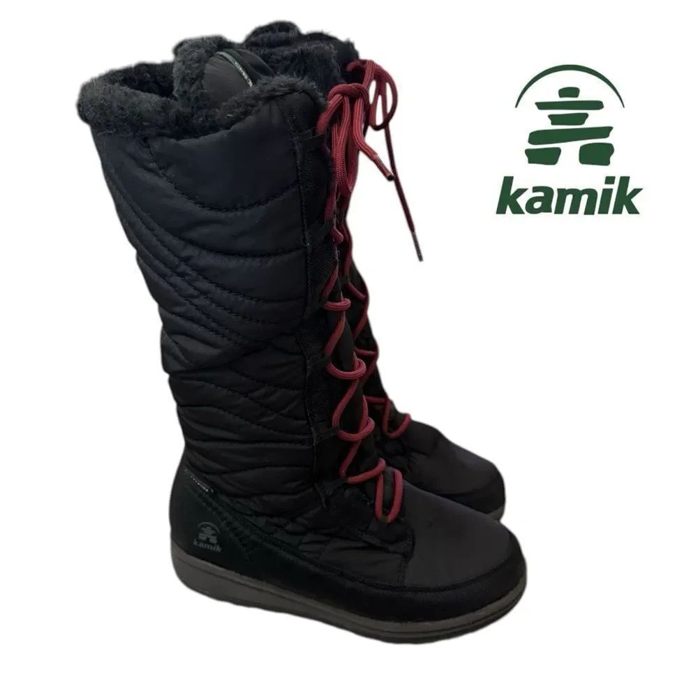 Kamik Starling 2 Black Tall Lace Women's Winter Boots 5